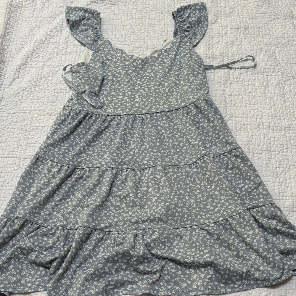 Floral Blue Kids Dress